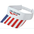 Pro Style Deluxe White Cotton Twill US Flag Visor